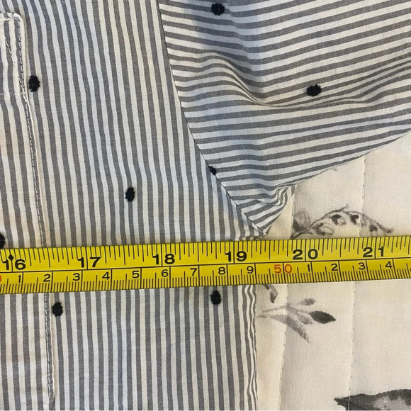 LOFT Clip Dot pin Stripe Long Sleeve Button Up Blouse XS - Picture 10 of 10